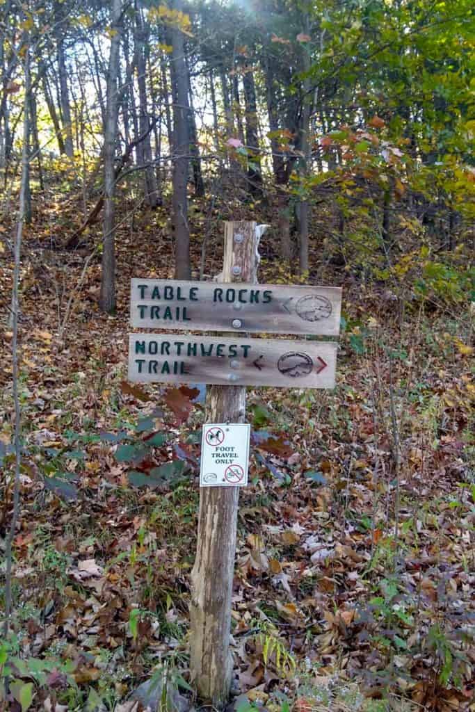 Table Rocks Trail Sign
