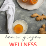This easy lemon ginger shot is made with fresh ginger and lemons. Add a little cayenne pepper for a wellness shot with an extra kick!
