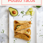 These potato tacos are made with roasted potatoes, Pepper Jack cheese, avocado, and a spicy yogurt sauce. They're perfect for a weeknight dinner or to serve a crowd!