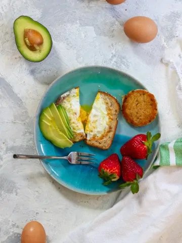 Egg in a hole with avocado