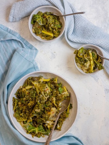 Instant pot kale in a serving dish