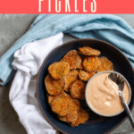 Love fried pickles? These healthier air fried pickles are coated with seasoned breadcrumbs, and are easy to make at home in your Instant Pot Air Fryer.