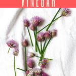 Growing chives? Harvest the flowers and make chive blossom vinegar! Use this floral vinegar in a homemade vinaigrette or with roasted vegetables.