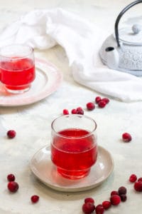 cranberry tea in teacups