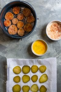 Coat Pickles in Egg + Breadcrumb Mixture
