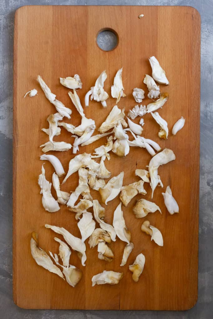 Tear Mushrooms into Small Pieces