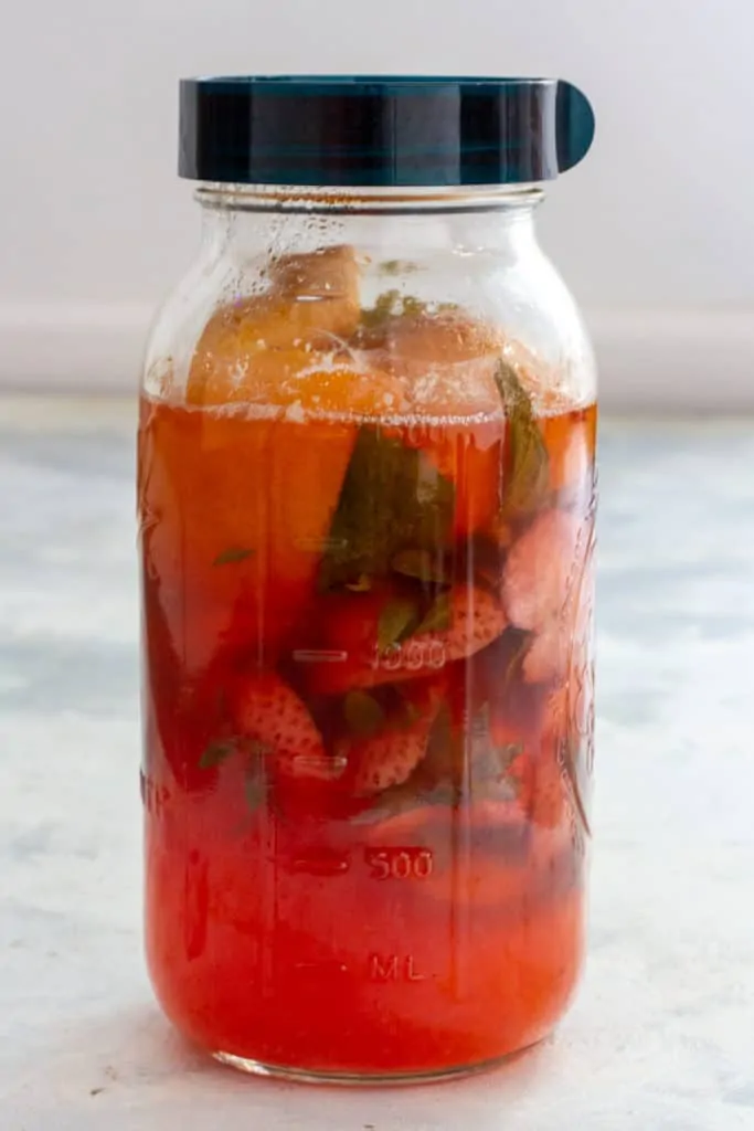 Strawberry Vinegar at the End of the Second Ferment