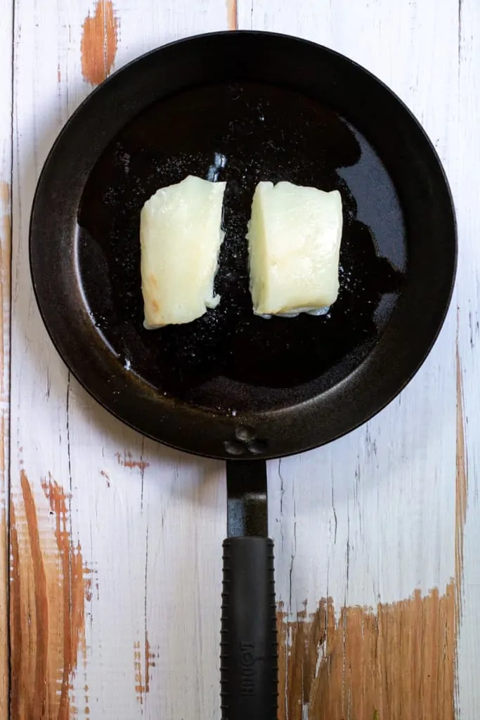 Place Halibut in an Oiled Pan.