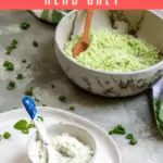 This herb salt is quick and easy way to preserve garden herbs like rosemary, chives, and oregano. Use it as a finishing salt for eggs, seafood, and more!