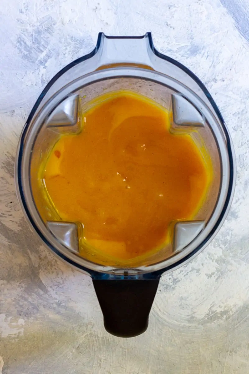 Add the Syrup to the Mango + Blend