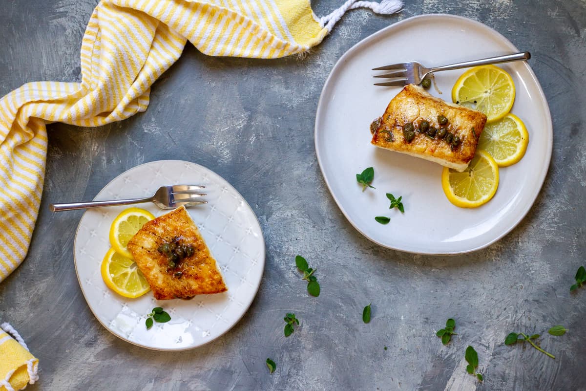 Pan Seared Halibut With Lemon Caper Sauce Champagne Tastes,10th Anniversary Decoration Ideas At Home