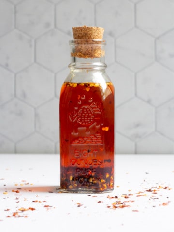 hot chili oil in a bottle