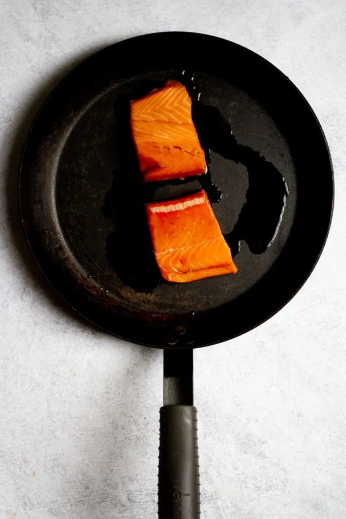Place Salmon in an Oiled Oven-Safe Pan