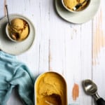 pumpkin pie ice cream in serving bowls