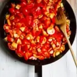 Add Tomatoes + Water to a Shallow Pan