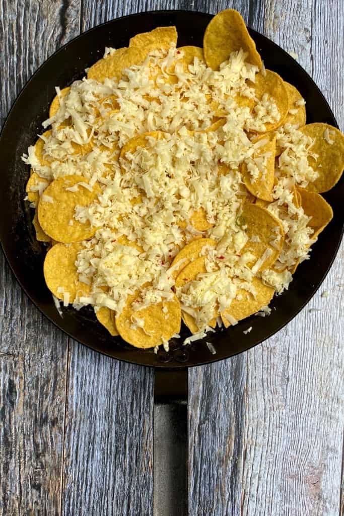 Add Chips + Cheese to a Pan