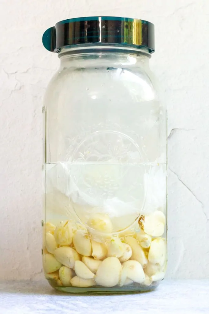 Top Garlic with Water + Parchment Paper.