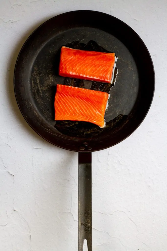 Add Salmon to an Oiled Pan