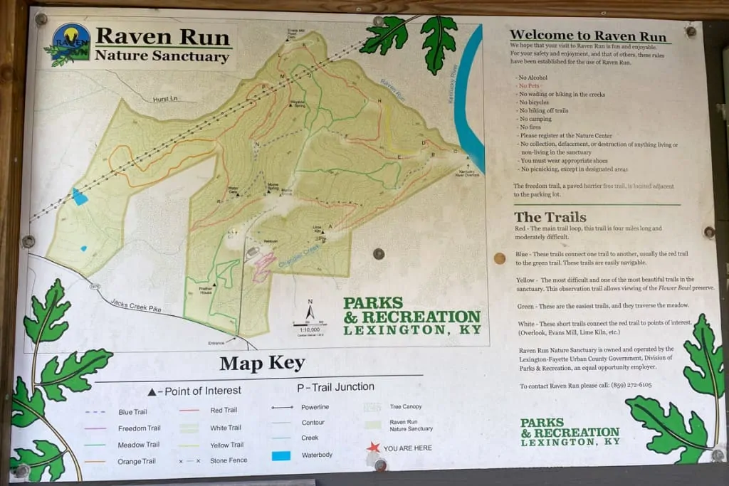 Raven Run Trail Map.