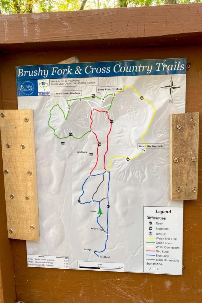 Trail Map for Welch Mountain