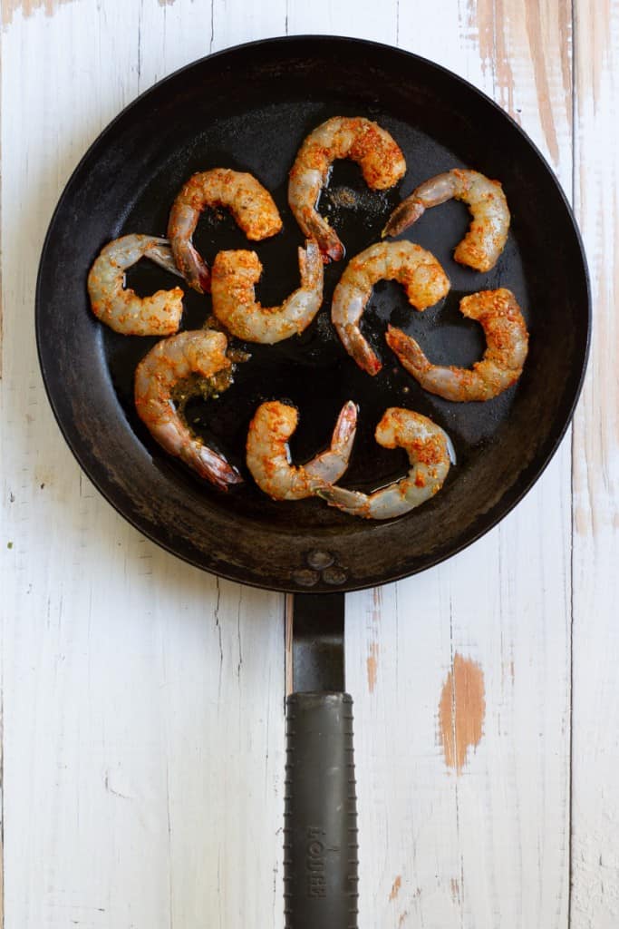 Toss Shrimp in Blackening Seasoning + Cook