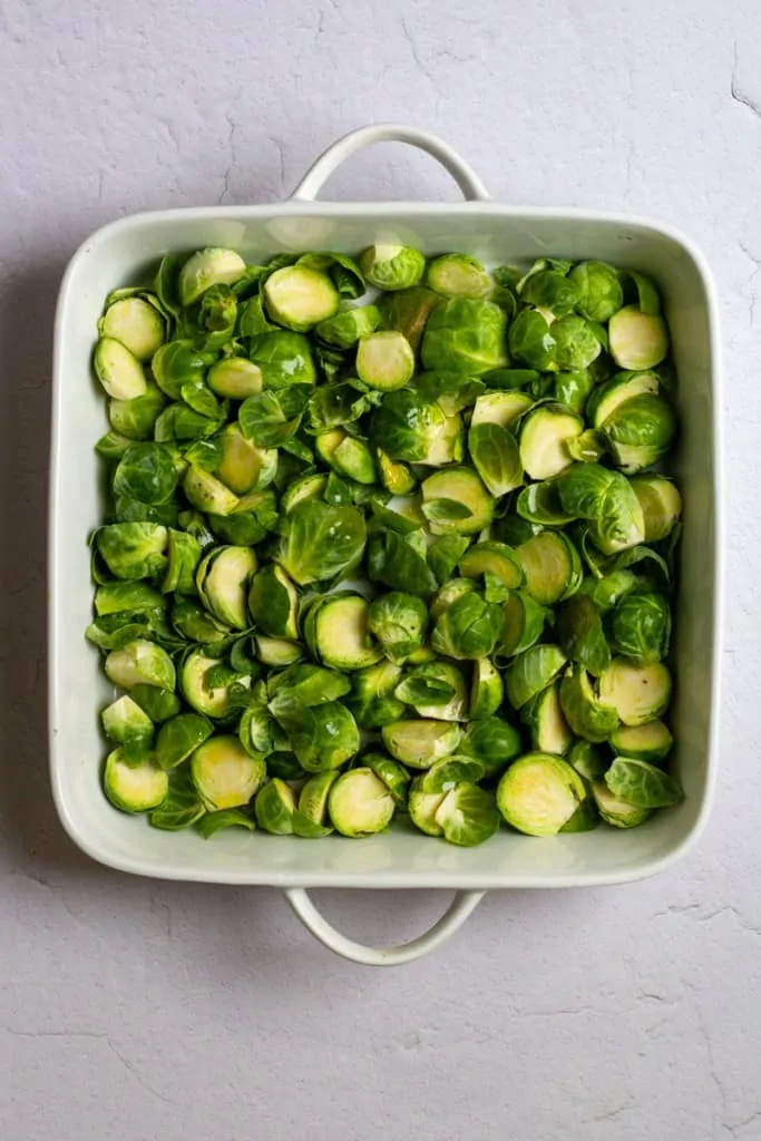 Toss Brussels Sprouts with Oil + Salt