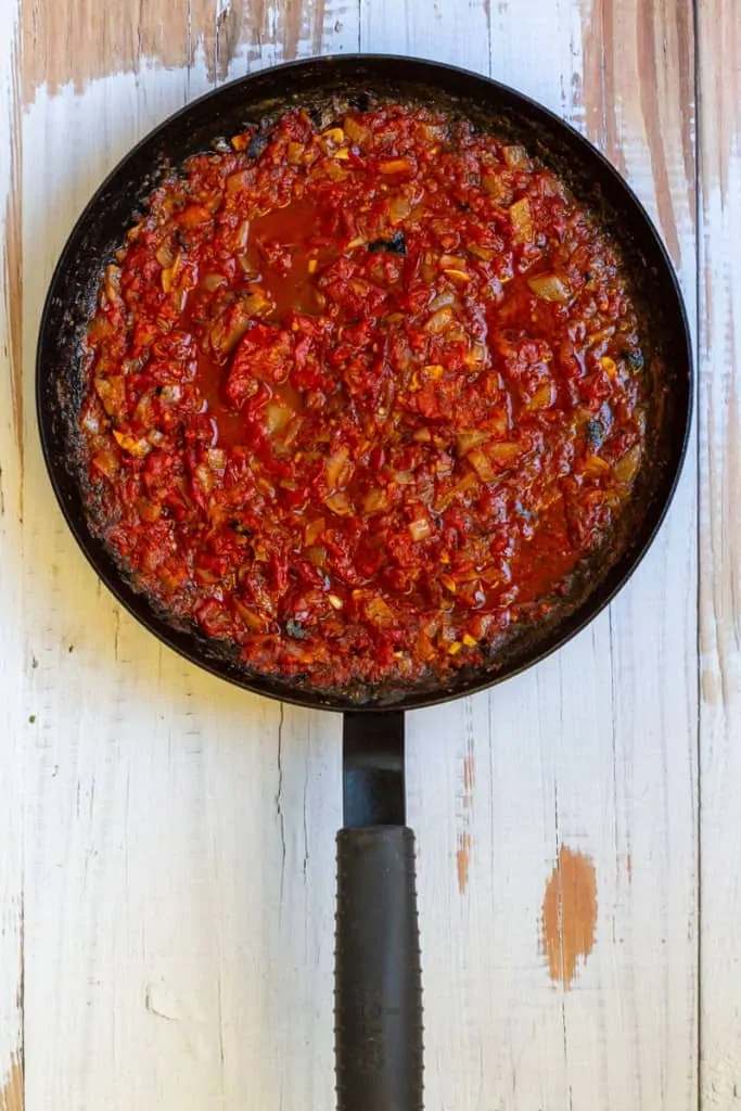 Simmer Fra Diavolo Sauce Until Thickened.