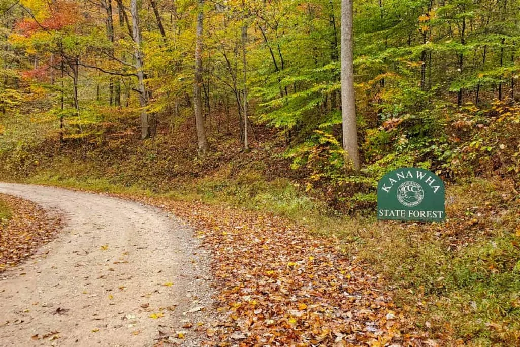 Kanawha State Forest Campground Entrance
