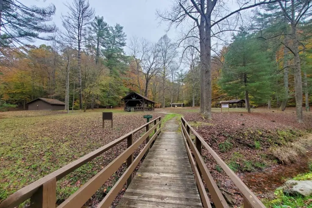 Picnic Shelter Area in Kanawha State Forest Campground