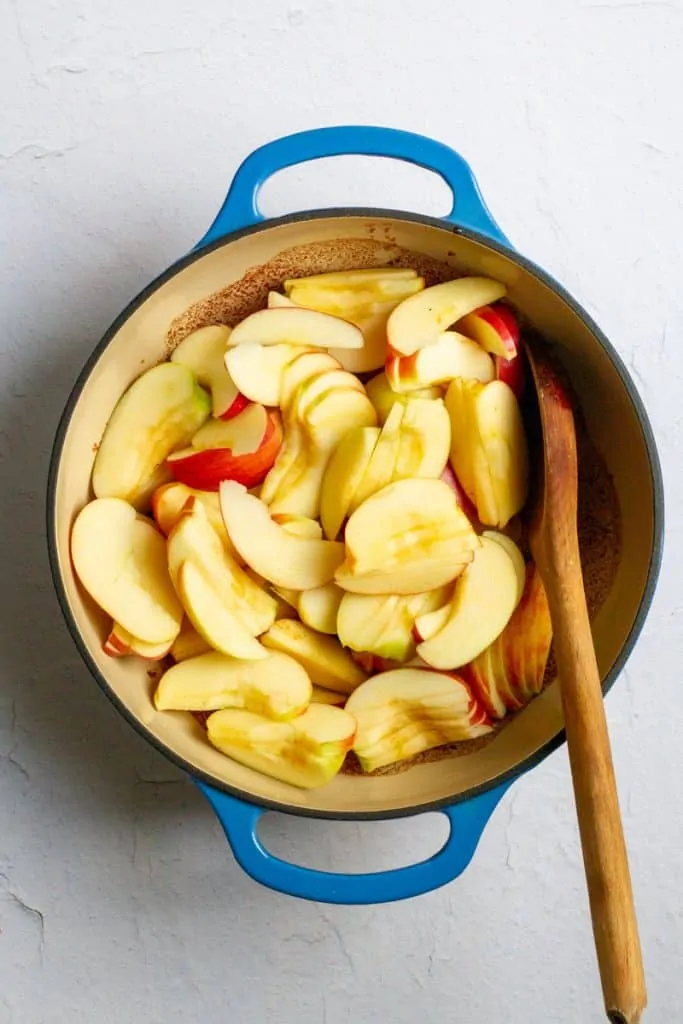 Add Sliced Apples to Butter