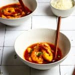 Kimchi Seafood Soup in Bowls