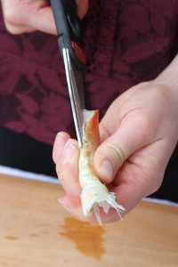 Cut Shell with Kitchen Shears