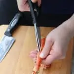 Cut Shell with Kitchen Shears (Easiest with Smaller Legs)