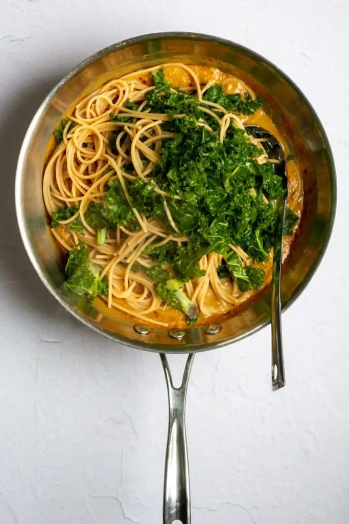 Add Spaghetti + Kale to Sauce