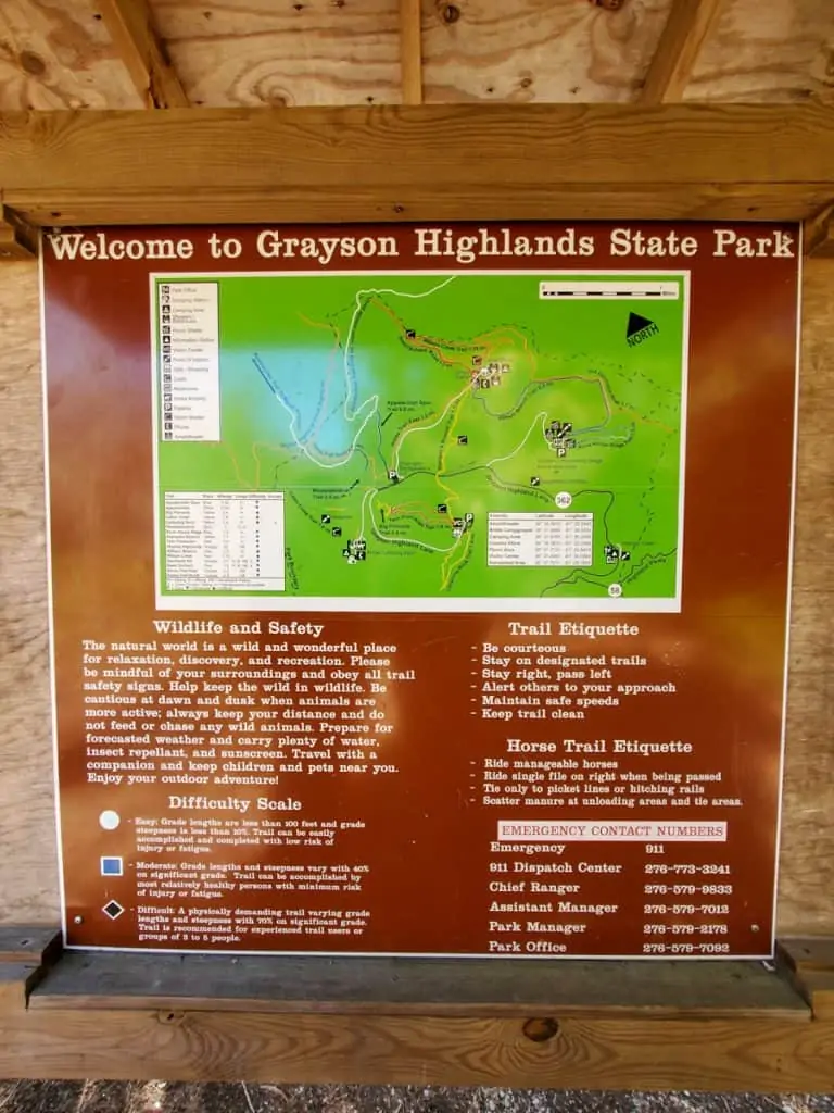 Grayson Highlands Trail Information Board