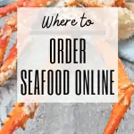 graphic reading: "where to order seafood online" with photo of crab legs in background.