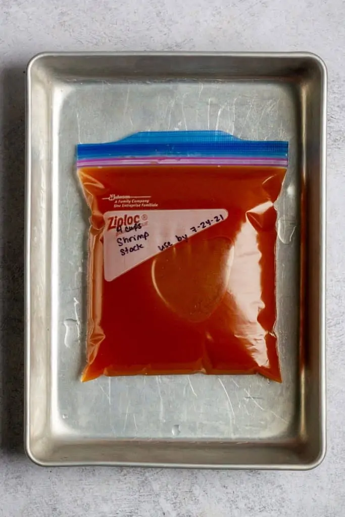 Shrimp Stock in a Freezer Bag