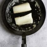 sablefish fillets in a pan.