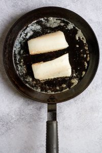 Add the Black Cod (Sablefish) to the Hot Pan