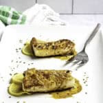 pan-seared sablefish on a platter.