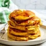sourdough pumpkin pancakes on a plate