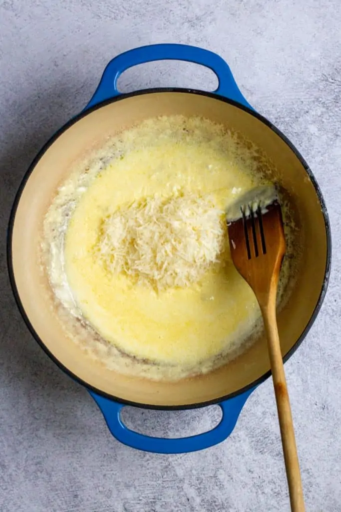 Add Parmesan to the Hot Cream.