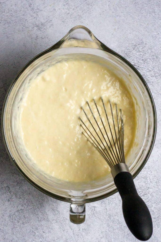 Whisk in the Eggs + Butter (or Oil)
