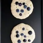 Pour Pancake Batter + Add Blueberries
