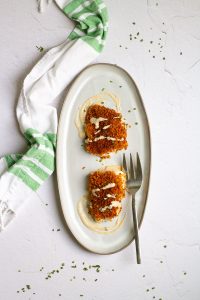 Baked Panko Cod on a Serving Platter