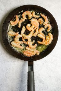 Add Spot Prawns to Melted Butter.