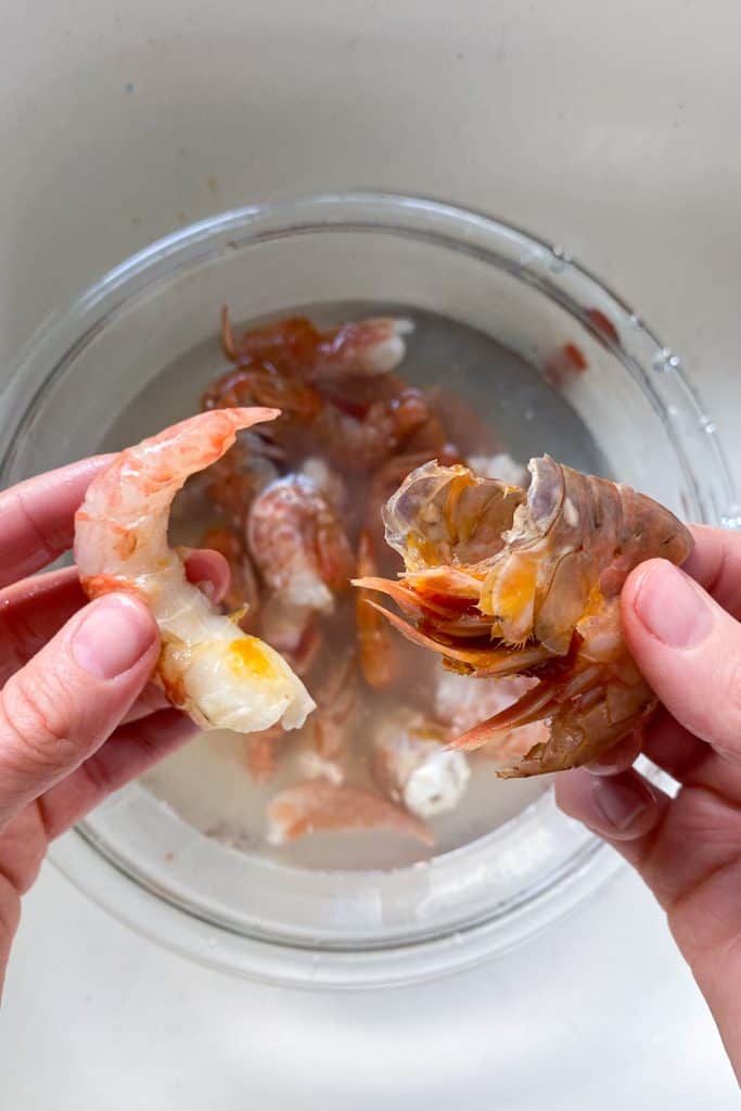 Gently Remove the Prawn Meat.