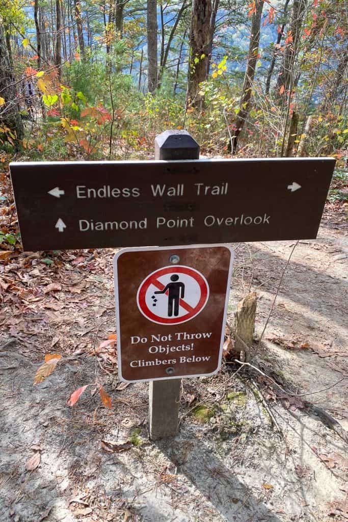 Diamond Point Trail Sign.