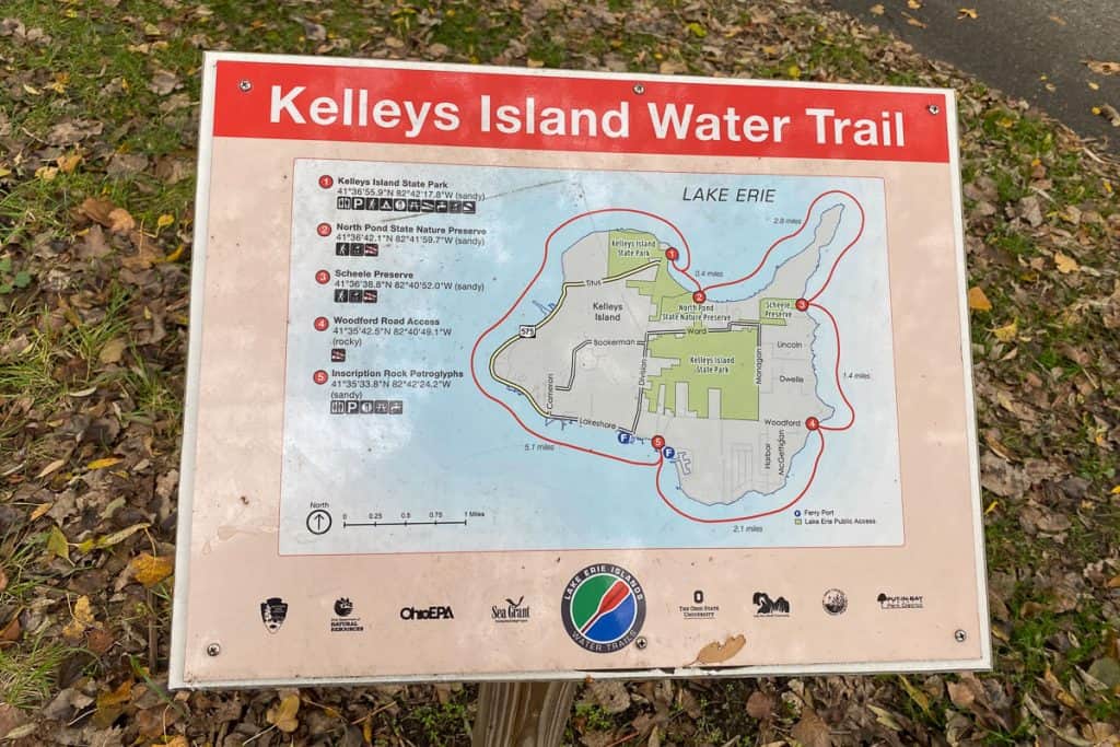 Kelleys Island Water Trail map.
