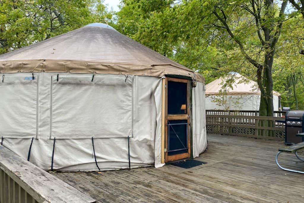 Yurt in Kelleys Island State Park.
